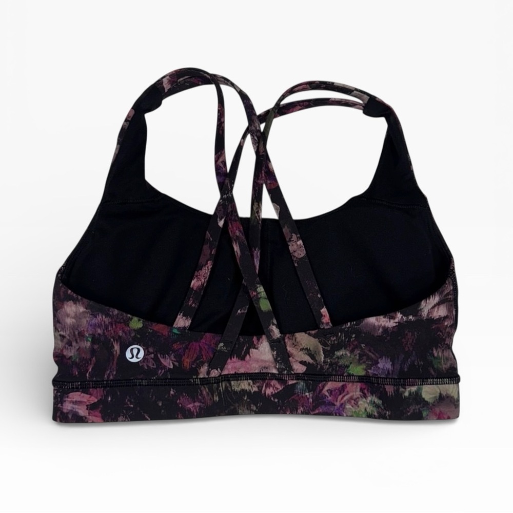 Lululemon Energy Bra Womens 6 Sports Bra Medium Support B D Cups Luxtreme Floral - Picture 2 of 6